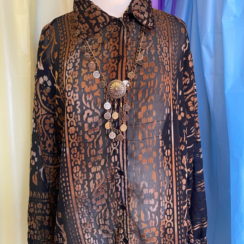 Gold Print Top